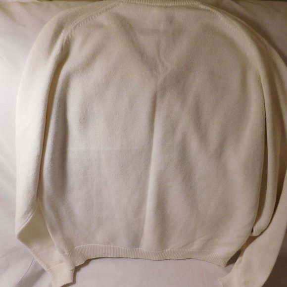 Wolsey V Neck White Sweater with Northern Ireland Logo - Picture 6 of 6